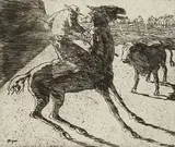 Willi Geiger, 3 Bll. Stierkämpfe, 1917, Etching