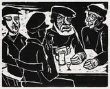 Max Pechstein, In der Kneipe, Kajüte, 1922, Woodcut