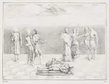 Werner Tübke, Harlekin wird beweint, 1981, Lithograph