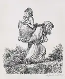 A. Paul Weber, 2 Bll.: Das Beutestück. Die Rübenfuhre - Nachdrucke aus dem Nachlass, 1978, Lithograph