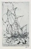 2 Bll.: Backhuizen grüßt Stubbe zum 7.6.1988 by Horst Janssen, 1988, Etching, sold Mar 2006