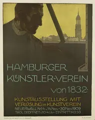 Eduard Steinbach, Plakat für den Hamburger Künstler-Verein, 1909, Offset lithograph