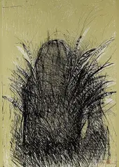 Rolf Iseli, Strichkomposition, 1978, Silkscreen in colours