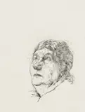 Ludwig Meidner, Porträt Rosa Meidner (IV), 1925, Drypoint