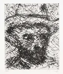 Friedemann Hahn, Porträt Vincent van Gogh, 1984, Etching