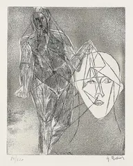 Germaine Richier, Composition with figures, 1920, Etching