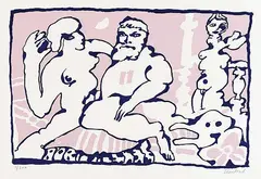 d.i. Lubertus Jac. Swaanswijk Lucebert, Die Olympiker, 1971, Silkscreen in colours