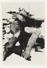 Michael Schoenholtz, In der Sonne, 1975, Drypoint