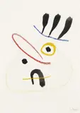 Joan Miró, Tête d'Ubu, 1953, Coloured chalk drawing
