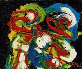 Human landscape by Karel Appel, 1976, Oil on canvas, sold Dec 2005
