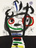 Joan Miró, Le grand sorcier, 1968, Etching in colours
