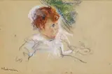 Max Liebermann, Portrait von Maria Riezler, der Enkelin des Künstlers, 1918, Pastel