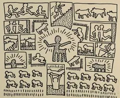 Blueprint Drawing by Keith Haring, 1990, Silkscreen, sold Dec 2005