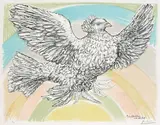 Colombe volant (à l'Arc-en-ciel). 1952 by Pablo Picasso, Lithograph in colours, sold Dec 2005