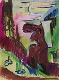 Bäuerin eine Last tragend by Ernst Ludwig Kirchner, Watercolour, sold Dec 2005