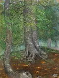Otto Dix, Waldlichtung, 1911, Gouache