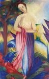 Fritz Klein, Frau in Landschaft, 1920, Oil on canvas