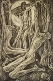 Albert Birkle, Kreuzigung, 1921, Charcoal drawing