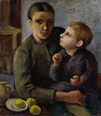 Grete Csaki-Copony, Mutter mit Kind, 1930, Oil on canvas
