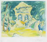 Georges Braque, Paysage à l'Estaque, Etching and aquatint in colours
