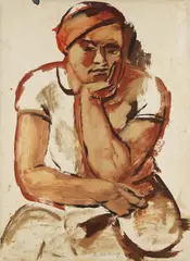 Friedrich Ludwig, Die Sitzende, 1928, Oil on paper