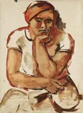 Friedrich Ludwig, Die Sitzende, 1928, Oil on paper