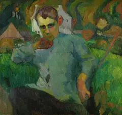 Heinz May, Jüngling im Grünen, 1911, Oil on canvas