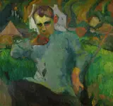 Heinz May, Jüngling im Grünen, 1911, Oil on canvas