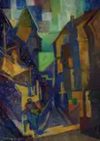 Heinrich Eberhard, Hinter der Mauer in Nürnberg, 1915, Oil on cardboard