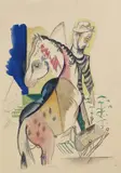 Walter Becker, Bauer und Pferd, 1919, Watercolour
