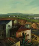 Walter Schulz-Matan, Umbrische Landschaft, 1923, Oil on canvas