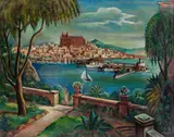 Alois Erbach, Ansicht von Palma auf Mallorca, 1940, Oil on canvas