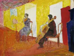 William Straube, Musikanten, 1925, Tempera