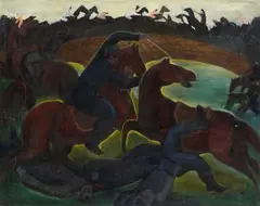 Rudolf Möller, Reiterkampf, 1915, Oil on canvas