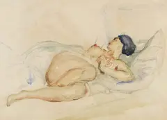 Fritz Stotz, Liegender Akt, 1919, Watercolour