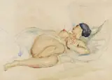Fritz Stotz, Liegender Akt, 1919, Watercolour