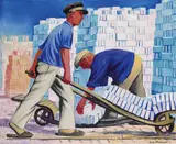Otto Möller, Bauarbeiter, 1932, Oil on canvas
