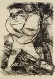 Bernhard Hoetger, Mann mit Fischen, 1921, Lithograph
