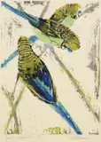 Otto Lange, Papageien (Drei Wellensittiche)