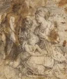 Andrea del Sarto, Heilige Familie, Pencil drawing