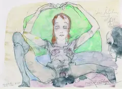 Das Äffchen by Horst Janssen, 1984, Watercolour, sold Oct 2005