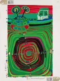 La Barca - Regentag by Friedensreich Hundertwasser, 1969, Silkscreen in colours, sold Oct 2005