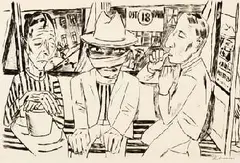 In der Trambahn by Max Beckmann, 1922, Drypoint, sold Oct 2005