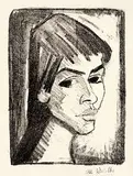 Otto Mueller, Mädchenkopf (Bildnis Irene Altmann), 1921, Lithograph
