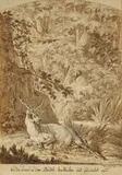 Johann Elias Ridinger, Wie der Hirsch in dem Brudel beschlichen und gebürschet wird