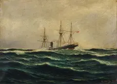 Fritz Stoltenberg, Besegelter Dampfer "Asseretefix" unter türkischer Flagge, 1904, Oil on canvas