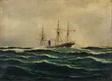 Fritz Stoltenberg, Besegelter Dampfer "Asseretefix" unter türkischer Flagge, 1904, Oil on canvas
