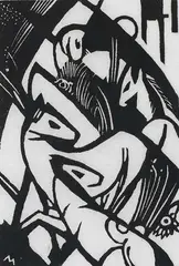 Springende Pferdchen by Franz Marc, 1912, Woodcut, sold Oct 2005