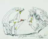 Gute Geste - schöne Gäste - bon! by Horst Janssen, 1982, Pencil drawing, sold Oct 2005