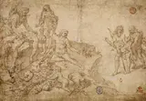Maarten van Heemskerck, Mythologische Szene, 1560, Pen and Indian ink drawing